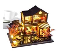 Ranley Maison en Bois - Kit de Construction Maison Miniature pour Adultes,Villa Réaliste Blocs de Construction avec Lumière LED pour Bibliothèque et Décor de Noël