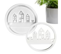 Ranley Moules en silicone pour résine époxy - Moule rond en silicone - Moule à bougie pour la maison - Avec fenêtre - Moule en silicone - Silhouette de maison - Moule en silicone en forme de maison