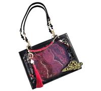 Ranley Sac fourre-tout pour femme, sac à bandoulière décontracté quotidien - pour Shopping Photographie Streetwear Vacances rendez-vous promenades quotidiennes, Noir et rouge, Fare riferimento alla
