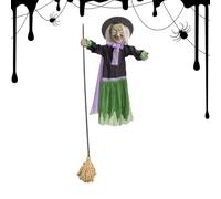Ranley Sorcière volante d'Halloween - Sorcière volante en plein air, capteur sonore et tactile, accessoires de décoration festive animés pour terrasse, jardin, réunion, festival en plein air
