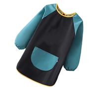 Ranley Tablier d'art pour enfants, tablier d'artiste imperméable | Accessoires confortables à manches longues pour enfants pour atelier créatif, bricolage, salle de classe, activités, Taille noire