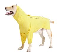 Ranley Veste de pluie pour chien - Manteau de pluie réfléchissant pour grands chiens avec trou pour laisse - Poncho réglable pour excursions, randonnées sous la pluie - Pour les moyennes à grandes