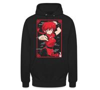 Ranma 1/2 Anime Sweat à capuche unisexe | Personnage animé dynamique dans une tenue rouge, idéal pour les fans d'anime et les cadeaux.