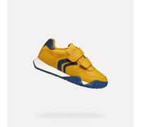 Geox J RANN-E Baskets pour garçon, Jaune/Bleu Marine, 36 EU, Jaune Marine, 36 EU