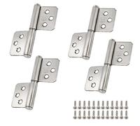 Rannb Lot de 4 charnières de porte amovibles en acier inoxydable 304 de 7,6 cm