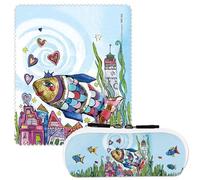 Rannenberg & Friends Étui à lunettes et chiffon en microfibre - « Sous l'eau »