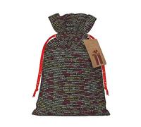 rannsut Programmeur Programmation Code Impression Noël Sac d'emballage Cordon de serrage pour le stockage de paquet de Noël, Fournitures de fête de Noël Favors