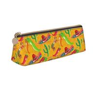 rannsut Trousse à crayons avec motif cactus et piment - Avec fermeture éclair - Pour le bureau et les voyages