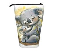 rannsut Trousse à crayons télescopique avec imprimé koala mignon et maman et bébé pour homme et femme