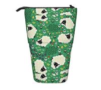 rannsut Trousse à crayons télescopique avec imprimé mouton mignon dessin animé pour homme et femme