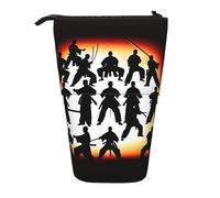 rannsut Trousse télescopique avec motif silhouettes martiales pour crayons et stylos - Pour homme et femme