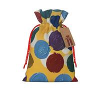 rannsut Twister Polka Dots Print Noël Drawstring Wrapping Bags For Christmas Package Storage Storage & Christmas Party Supplies Favors
