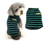 Ranphy Chemise à rayures pour petit chien/chat en coton T-shirt de camping pour chien Vêtement pour chihuahua Vêtements Vert Taille S