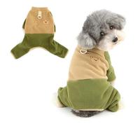 Ranphy Colourblock Pyjama en polaire pour animaux de compagnie de petite taille pour chiens et chats, pull chaud avec anneau en D, vêtement d'hiver doux pour chiot, chaton, yorkshire, chihuahua