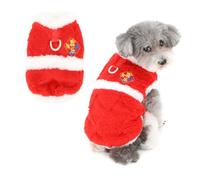 Ranphy Costume de Nouvel An Chinois Pull Polaire Peluche pour Petit Chien | Polaire polyester chaude, pull sans manches, anneau en D intégré, séance photo festive, promenades courtes