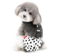 Ranphy Couche Lavable Femelle Chiot Petit Chien Couche Physiologique Culotte avec Bretelles Animaux Menstruel Pantalon Diapers Bretelle Pantalon Hygiéniques Vêtement Blanche M