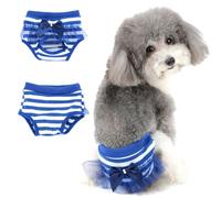 Ranphy Culotte hygiénique Lavable pour Petit Chien Femelle avec nœud et réutilisable, Respirante, Douce avec Trou pour la Queue, sous-vêtement pour Chihuahua, Peluche, Bichon, Caniche