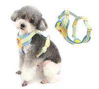 Ranphy Harnais en maille anti-traction pour chiens de petite et moyenne taille - Doux et réglable - Sangle de couleur contrastée - Harnais rembourré anti-évasion - Boucle à dégagement rapide - Anneaux