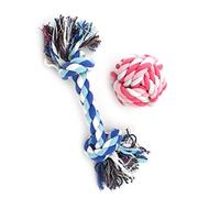 Ranphy Lot de 2 jouets en corde pour petit chien et chat pour entraînement et jeu de chiot, jouets à mâcher, balles comme fil dentaire L