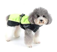 Ranphy Manteau de pluie imperméable réfléchissant réglable pour petit chien avec col haut et bande élastique Vert Taille XL