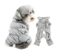 Ranphy Manteau d'hiver imperméable à carreaux pour petit chien, veste de neige rembourrée en polaire pour chiot, habit de neige à couverture intégrale avec jambes, yorkshire, chihuahua, vêtements pour