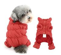 Ranphy Manteau d'hiver imperméable à carreaux pour petit chien, veste de neige rembourrée en polaire pour chiot, habit de neige à couverture intégrale avec jambes, yorkshire, chihuahua, vêtements pour