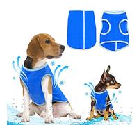 Ranphy Petit Chien Gilet de Refroidissement réutilisable Swamp Cooler ultralégère pour Animal Domestique Cool Manteau pour l'été Temps Chaud Bleu