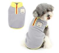Ranphy Pull en polaire avec demi-fermeture éclair pour chien de petite taille - Pull chaud sans manches à col roulé pour chiot et chaton - Tenue d'hiver confortable pour chihuahua, yorkshire, chat