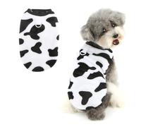 Ranphy Pull en polaire imprimé vache pour chiens et chats de petite taille, pull d'hiver chaud sans manches avec anneau en D, gilet doux pour chiots, chatons, chihuahuas, yorkies, taille S