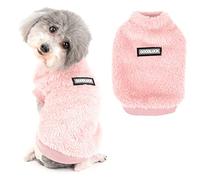 Ranphy Pull en polaire pour petit chien automne et hiver gilet garçons et filles pull mignon veste douce et chaude vêtements chatons animaux de compagnie d'intérieur et d'extérieur,rose, S