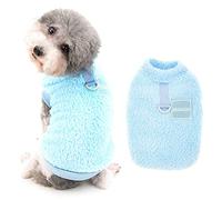 Ranphy Pull en Polaire pour Petit Chien Gilet pour garçons et Filles Pull avec Anneau en D Sweat-Shirt Chaud d'hiver Doux pour Chat et Animal Domestique vêtement pour Temps Froid Chiot, Bleu,XXL