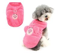 Ranphy Pull polaire en peluche pour petit chien et chat de petite taille - Pull chaud sans manches avec anneau en D et oreilles mignonnes pour chiot, chaton - Vêtements d'hiver pour chihuahua