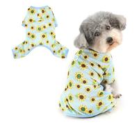 Ranphy Pyjama d'été en maille cool pour chiens de taille XS et petite taille, combinaison d'été avec anneau de laisse, léger, respirant et doux, pour chihuahua, yorkshire, chat, bleu, taille L