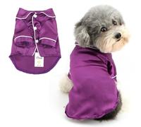 Ranphy Pyjama doux en soie synthétique à revers bipied pour chiens de petite et moyenne taille XS, chiot, Pjs, Yorkie, Chihuahua, bouledogue, printemps, été, vêtements pour chat