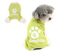 Ranphy Pyjama en polaire à imprimé de pattes pour animaux de compagnie de petite taille - Chandail doux et chaud avec anneau en D - Tenue confortable pour l'automne et l'hiver pour chiot, chaton