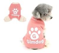 Ranphy Pyjama en polaire à imprimé de pattes pour chiens et chats de petite taille, pull doux et chaud avec anneau en D, tenue confortable pour l'automne et l'hiver pour chiot, chaton, yorkshire