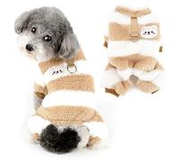 Ranphy Pyjama en polaire à rayures pour petit chien garçon et fille - Pyjama pour animaux de compagnie - Pyjama pour l'automne et l'hiver - Pull doux et chaud avec anneau en D pour chihuahua,