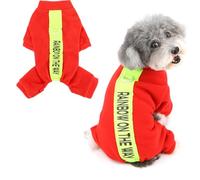 Ranphy Pyjama en polaire pelucheuse pour petits chiens - Combinaison avec anneau en D et lettre imprimée - Chandail doux à quatre pattes - Vêtements d'hiver et d'automne pour animaux de compagnie
