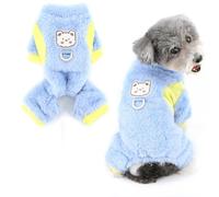 Ranphy Pyjama en polaire pour petit chien - Combinaison chaude avec anneau en D et motif ours - Pull doux à quatre pattes - Vêtement de nuit confortable pour l'hiver et l'automne - Vêtement de nuit