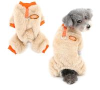 Ranphy Pyjama en polaire pour petits chiens - Doux et solide - Avec anneau en D - Chaud et confortable - Pyjama à quatre pattes - Vêtement de nuit confortable pour l'hiver et l'automne - Vêtements de