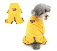 Ranphy Pyjama en polaire solide pour chiens de petite taille - Combinaison chaude et respirante - Protection abdominale - Doux - À quatre pattes - Pour l'hiver et l'automne - Vêtement de nuit pour