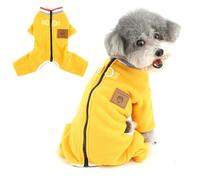 Ranphy Pyjama solide pour chiens de petite taille, combinaison en polaire chaude et pelucheuse avec double anneau en D et fermeture éclair à l'arrière - Pyjama à quatre pattes confortable pour l'hiver