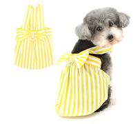 Ranphy Robe harnais rayée pour animal de compagnie - Robe d'été pour petit chien - Robe d'été avec anneau en D et sangle pour yorkshire, chihuahua, printemps et été - Vêtements pour chien et chat