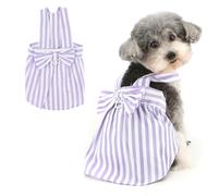 Ranphy Robe harnais rayée pour animal de compagnie - Robe d'été pour petit chien - Robe d'été avec anneau en D et sangle pour yorkshire, chihuahua, printemps et été - Vêtements pour chien et chat