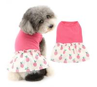 Ranphy Robe pour petit chien et fille, robe d'été motif ananas mignon, haut débardeur, jupe, tenue pour yorkshire, chihuahua, vêtements d'été, vêtements pour chat, rose, taille S