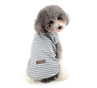 Ranphy T-shirt à rayures en coton pour chien de petite taille, gris, taille L