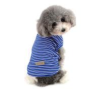 Ranphy T-shirt à rayures en coton pour petit chien Bleu Taille XXL