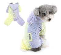 Ranphy Veste 4 jambes imperméable à capuche et protection UV pour petit | Tissu léger et respirant, combinaison à couverture complète, anneau pour laisse, capuche réglable, boutons-pression