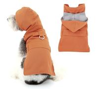 Ranphy Veste à capuche pour petit chien, chiot, trench-coat avec ceinture pour yorkshire, chihuahua, printemps et automne avec anneau pour laisse, vêtements pour chat - Orange, taille XL