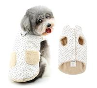 Ranphy Veste matelassée doublée de polaire florale pour petit chien femelle, chiot et chiot, manteau d'hiver sans manches, coupe-vent, yorkshire, chihuahua, vêtements chauds avec anneau pour laisse,